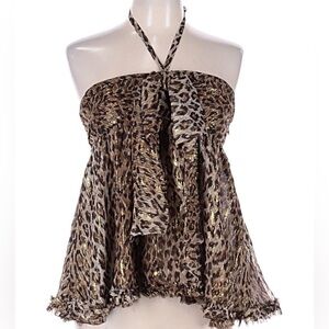 D&G Silk Animal Print Halter Top